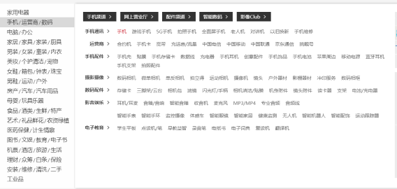 京东对于各种商品的分类方法就是一种体系分类法